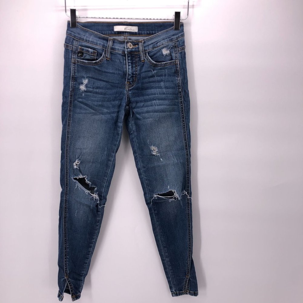 KanCan Estilo Jeans Destroyed Distressed‎ Blue Denim Los Angeles Skinny Kan Can